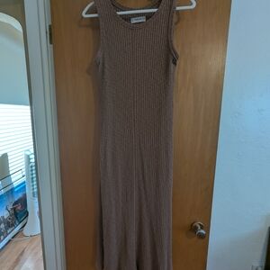 Everlane Ribbed Knit Maxi Dress - Brown